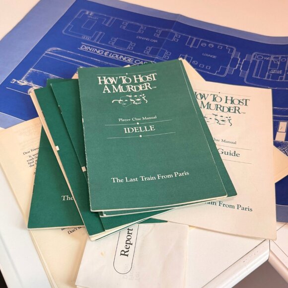 Vintage How To Host A Murder Dinner Mystery Game Last Train From Paris 1986 - Picture 11 of 16